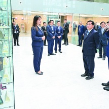 ပြည်ထောင်စုသမ္မတမြန်မာနိုင်ငံတော် ယာယီသမ္မတ နိုင်ငံတော်လုံခြုံရေးနှင့်  အေးချမ်းသာယာရေး ကော်မရှင်ဥက္ကဋ္ဌ ဗိုလ်ချုပ်မှူးကြီးမင်းအောင်လှိုင် ကာဇက်စတန်နိုင်ငံ၊  Astana International Financial Center (AIFC)သို့ သွားရောက်လေ့လာ 