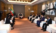 Acting President of the Republic of the Union of Myanmar, Chairman of State Security and Peace Commission of the Republic of the Union of Myanmar, Senior General Min Aung Hlaing receives vice-chancellor of Wuhan University, PRC