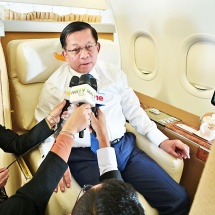 Acting President of the Republic of the Union of Myanmar, Chairman of the State Security and Peace Commission of the Republic of the Union of Myanmar, Senior General Min Aung Hlaing and high-level Myanmar delegation, who held talks with heads of states of global countries for national development during the working visit to People’s Republic of China, accorded a rousing welcomed by the people