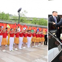 ပြည်ထောင်စုသမ္မတမြန်မာနိုင်ငံတော် ယာယီသမ္မတ နိုင်ငံတော်လုံခြုံရေးနှင့်အေးချမ်းသာယာရေး ကော်မရှင်ဥက္ကဋ္ဌ ဗိုလ်ချုပ်မှူးကြီးမင်းအောင်လှိုင် ဦးဆောင်သည့် မြန်မာအဆင့်မြင့်ကိုယ်စားလှယ်အဖွဲ့ တီယန်ကျင်းမြို့မှ အထူးအမြန်ရထားဖြင့်စီးနင်းလိုက်ပါပြီး ပေကျင်းမြို့သို့ရောက်ရှိ