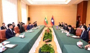 Acting President of the Republic of the Union of Myanmar, Chairman of State Security and Peace Commission of the Republic of the Union of Myanmar,  Senior General Min Aung Hlaing holds discussions with President of Lao  People’s Democratic Republic H.E. Mr. Thongloun Sisoulith