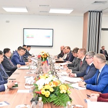 Acting President of the Republic of the Union of Myanmar Chairman of State Security and Peace Commission of the Republic of the Union of Myanmar Senior General Min Aung Hlaing holds talks with State Space Corporation “Roscosmos” Director General Mr. Dmitry V. Bakanov of Russian Federation 