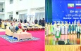 မြန်မာ-ရုရှား-ဘယ်လာရုစ် (၃) နိုင်ငံပူးပေါင်းဖျော်ဖြေတင်ဆက်မှုအခမ်းအနားကျင်းပ  ပြည်ထောင်စု သမ္မတမြန်မာနိုင်ငံတော် ယာယီသမ္မတ နိုင်ငံတော်လုံခြုံရေးနှင့်အေးချမ်းသာယာရေးကော်မရှင်ဥက္ကဋ္ဌ ဗိုလ်ချုပ်မှူးကြီးမင်းအောင်လှိုင် တက်ရောက်ကြည့်ရှုအားပေး