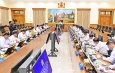 Acting President of the Republic of the Union of Myanmar, Chairman of theState Security and Peace Commission, Senior General Min Aung Hlaing holds a meeting with Union ministers, the Nay Pyi Taw Council Chairman, chief ministers of regions and states
