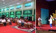 ပြည်ထောင်စုသမ္မတမြန်မာနိုင်ငံတော်ယာယီသမ္မတနိုင်ငံတော်လုံခြုံရေးနှင့်အေးချမ်းသာယာရေးကော်မရှင်ဥက္ကဋ္ဌဗိုလ်ချုပ်မှူးကြီးမင်းအောင်လှိုင်နှင့်ဇနီးဒေါ်ကြူကြူလှ(၂၆)ကြိမ်မြောက် မြန်မာ့ရိုးရာယဉ်ကျေးမှု အဆို၊ အက၊ အရေး၊ အတီး ပြိုင်ပွဲ ကျင်းပနေမှုများကို တက်ရောက်ကြည့်ရှုအားပေး