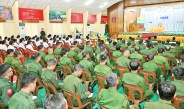 SSPC Chairman of the Republic of the Union of Myanmar, Commander-in-Chief of Defence Services, Senior General Min Aung Hlaing meets officers, other ranks and families of Pathein Station