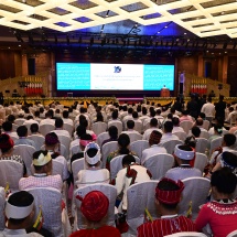 Acting President of the Republic of the Union of Myanmar, Chairman of State Security and Peace Commission of the Republic of the Union of Myanmar, Chairman of National Solidarity and Peacemaking Negotiation Central Committee Commander-in-Chief of Defence Services Senior General Min Aung Hlaing addresses 10th Anniversary of the Nationwide Ceasefire Agreement (NCA)