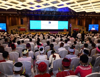 Acting President of the Republic of the Union of Myanmar, Chairman of State Security and Peace Commission of the Republic of the Union of Myanmar, Chairman of National Solidarity and Peacemaking Negotiation Central Committee Commander-in-Chief of Defence Services Senior General Min Aung Hlaing addresses 10th Anniversary of the Nationwide Ceasefire Agreement (NCA)
