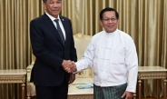 Acting President of the Republic of the Union of Myanmar, Chairman of State Security and Peace Commission of the Republic of the Union  of Myanmar, Senior General Min Aung Hlaing receives Minister  of Foreign Affairs of Malaysia 