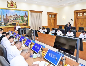 Chairman of the Financial Commission Acting President of the Republic of the Union of Myanmar, Chairman of the State Security and Peace Commission, Senior General Min Aung Hlaing addresses Financial Commission meeting Materialize activities that benefit people by effectively and wisely using the approved funds within the fixed period