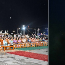 Hot air balloon releasing ceremony of 2025 Tazaungdaing Festival of Maravijaya Buddha Image held