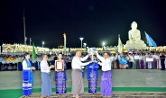 Maravijaya Buddha Image Tazaungdine lighting festival 2025, hot-air balloon releasing contest and Mathoe golden lotus weaving contest and awarding ceremony take place, Acting President of the Republic of the Union of Myanmar, Chairman of the State Security and Peace Commission, Senior General Min Aung Hlaing attends the contests and ceremonies