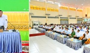 Acting President of the Republic of the Union of Myanmar, Chairman of the State Security and Peace Commission, Senior General Min Aung Hlaing mets with officials from the State, District, and Township level departments, along with town elders, in Mon State to discuss regional development