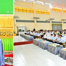 Acting President of the Republic of the Union of Myanmar, Chairman of the State Security and Peace Commission, Senior General Min Aung Hlaing mets with officials from the State, District, and Township level departments, along with town elders, in Mon State to discuss regional development