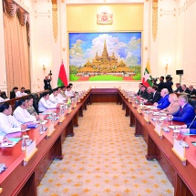 ပြည်ထောင်စုသမ္မတမြန်မာနိုင်ငံတော်နှင့် ဘယ်လာရုစ်သမ္မတနိုင်ငံတို့အကြား  နှစ်နိုင်ငံတွေ့ဆုံ ဆွေးနွေးပွဲနှင့် နားလည်မှုစာချွန်လွှာလက်မှတ်ရေးထိုးပွဲကျင်းပပြုလုပ်