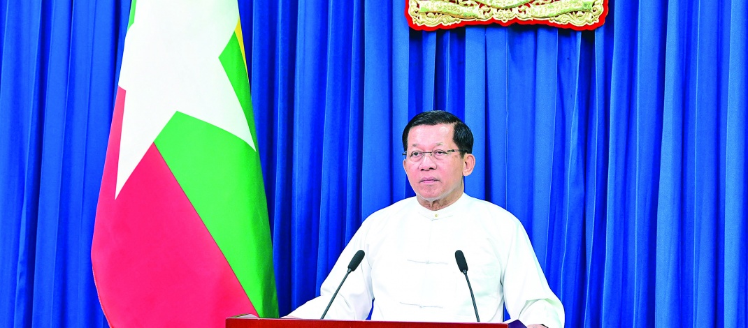 (၂၄)ကြိမ်မြောက် မြန်မာ့တိုင်းရင်းဆေးသမားတော်များညီလာခံနှင့် မြန်မာ့တိုင်းရင်းဆေးပညာနှီးနှောဖလှယ်ပွဲဖွင့်ပွဲ အခမ်းအနားတွင် ပြည်ထောင်စုသမ္မတမြန်မာနိုင်ငံတော် ယာယီသမ္မတနိုင်ငံတော် လုံခြုံရေးနှင့်အေးချမ်းသာယာရေးကော်မရှင်ဥက္ကဋ္ဌ ဗိုလ်ချုပ်မှူးကြီးမင်းအောင်လှိုင် ပေးပို့ပြောကြားသည့် အဖွင့်ဂုဏ်ပြုဗီဒီယိုမိန့်ခွန်း 