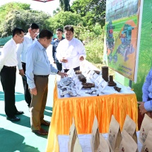 Acting President of the Republic of the Union of Myanmar, Chairman of State Security and Peace Commission Senior General Min Aung Hlaing meets with departmental officials, local  elders, MSME entrepreneurs in Minbu, discusses regional development Develop the country through collective efforts with civic pride and  passion for the good of the country 