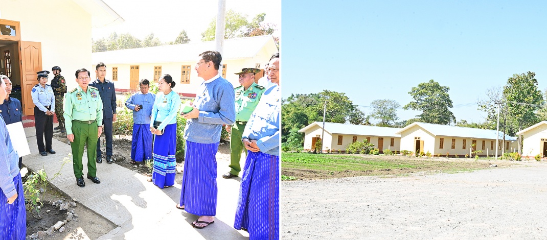 ပြည်ထောင်စုသမ္မတမြန်မာနိုင်ငံတော် ယာယီသမ္မတ နိုင်ငံတော်လုံခြုံရေးနှင့်အေးချမ်းသာယာရေး ကော်မရှင်ဥက္ကဋ္ဌ ဗိုလ်ချုပ်မှူးကြီးမင်းအောင်လှိုင်  နိုင်ငံ့ဝန်ထမ်းတက္ကသိုလ်(အထက်မြန်မာပြည်)၊ ရဲအရာရှိလေ့ကျင့်ရေးကျောင်း(ဇီးပင်ကြီး)နှင့် ဗဟိုမီးသတ်သင်တန်းကျောင်း(ပြင်ဦးလွင်) တို့သို့သွားရောက်ကြည့်ရှုစစ်ဆေး 