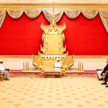 Acting President of the Republic of the Union of Myanmar, Chairman of State Security and Peace Commission, Senior General Min Aung Hlaing accepts Credentials of Ambassador of Pakistan to Myanmar