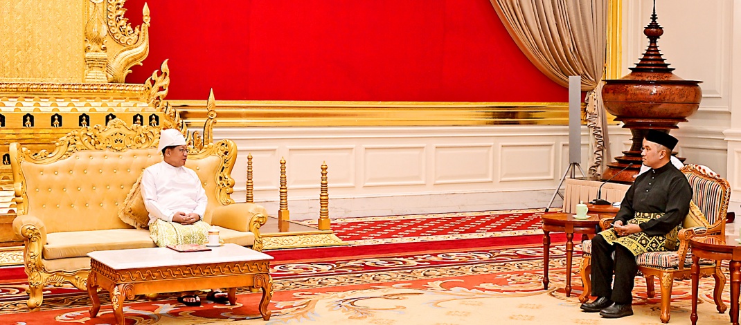 Acting President of the Republic of the Union of Myanmar, Chairman of State Security and Peace Commission, Senior General Min Aung Hlaing accepts Credentials of Ambassador of Brunei Darussalam