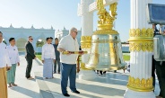 President of the Republic of Belarus H.E. Mr. Aleksandr Lukashenko and Acting President of the Republic of the Union of Myanmar, Chairman of State Security and Peace Commission, Senior General Min Aung Hlaing pay homage to Maravijaya Buddha Image 