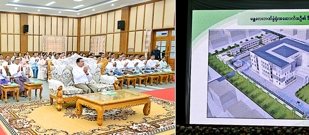 Acting President of the Republic of the Union of Myanmar,Chairman of State Security and Peace Commission, Senior GeneralMin Aung Hlaing graces ceremony to open the new building of Central Bank of the Republic of Union of Myanmar (Mandalay branch)