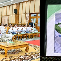 Acting President of the Republic of the Union of Myanmar,Chairman of State Security and Peace Commission, Senior GeneralMin Aung Hlaing graces ceremony to open the new building of Central Bank of the Republic of Union of Myanmar (Mandalay branch)