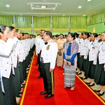 Graduation dinner of 12th Intake of Female Cadet Course of Defence Services (Army) Officers Training School (Hmawbi) held