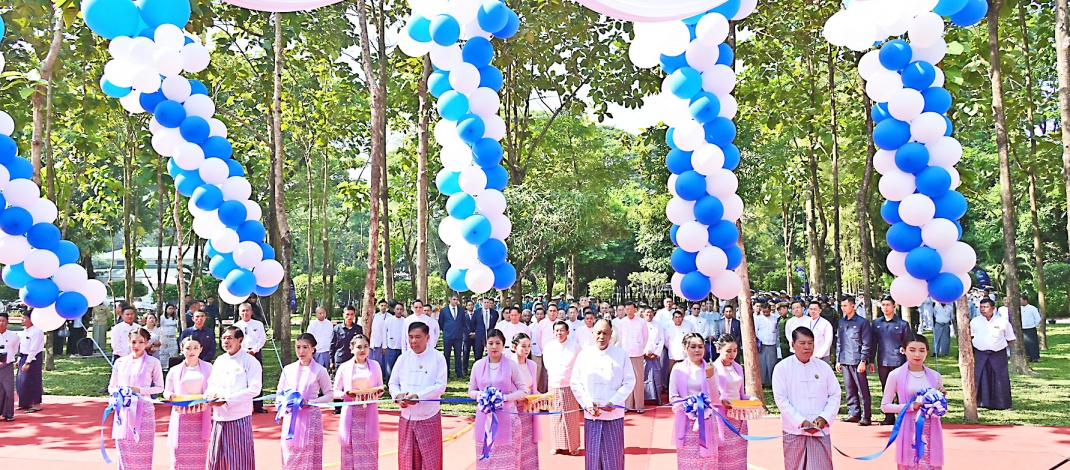 Acting President of the Republic of the Union of Myanmar and SSPC Chairman Senior General Min Aung Hlaing opens Space Museum (Yangon)
