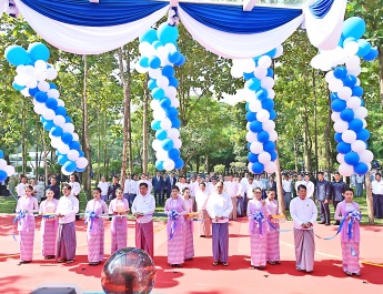 Acting President of the Republic of the Union of Myanmar and SSPC Chairman Senior General Min Aung Hlaing opens Space Museum (Yangon)
