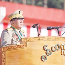 စစ်တက္ကသိုလ်ဗိုလ်လောင်းသင်တန်းအမှတ်စဉ်(၆၇)သင်တန်းဆင်းပွဲအခမ်းအနားတွင် နိုင်ငံတော်လုံခြုံရေးနှင့်အေးချမ်းသာယာရေးကော်မရှင်ဥက္ကဋ္ဌ တပ်မတော်ကာကွယ်ရေးဦးစီးချုပ်ဗိုလ်ချုပ်မှူးကြီး သတိုးမဟာသရေစည်သူ သတိုးသီရိသုဓမ္မမင်းအောင်လှိုင် ပြောကြားသည့်မိန့်ခွန်း 