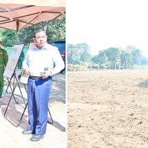 ပြည်ထောင်စုသမ္မတမြန်မာနိုင်ငံတော် ယာယီသမ္မတ နိုင်ငံတော်လုံခြုံရေးနှင့် အေးချမ်း သာယာရေးကော်မရှင်ဥက္ကဋ္ဌ ဗိုလ်ချုပ်မှူးကြီးမင်းအောင်လှိုင် ပြင်ဦးလွင် ဒေသဖွံ့ဖြိုး တိုးတက်ရေးဆောင်ရွက်ထားရှိမှုအား လိုက်လံကြည့်ရှုစစ်ဆေး