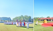 Chairman of State Security and Peace Commission Commander-in-Chief of Defence Services Senior General Thadoe Maha Thray Sithu Thadoe Thiri Thudhamma Min Aung Hlaing addresses Passing-out Parade of the 27th Intake of Defence Services Technological Academy