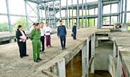 Acting President of the Republic of the Union of Myanmar, Chairman of State Security and Peace Commission, Senior General Min Aung Hlaing inspects construction of international-standard Myanmar Art Center-Yangon