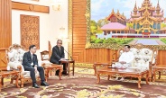 Acting President of the Republic of  the Union of Myanmar, Chairman of State Security and Peace Commission, Senior General Min Aung Hlaing receives a delegation led by Foreign Affairs Minister of Thailand