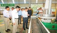 SSPC Chairman Commander-in-Chief of Defence Services Senior General Min Aung Hlaing inspects the Paper Mill (Thabaung) 