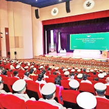 Chairman of State Security and Peace Commission Commander-in-Chief of  Defence Services Senior General Thadoe Maha Thray Sithu Thadoe Thiri Thudhamma Min Aung Hlaing graces the ceremony to present Tatmadaw gallantry medals