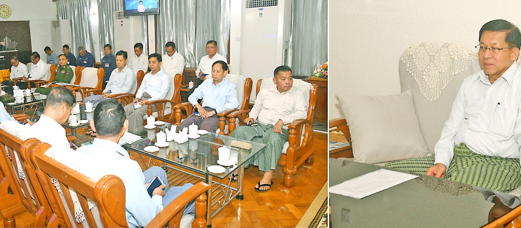 Acting President of the Republic of the Union of Myanmar, Chairman of State Security and Peace Commission, Senior General Min Aung Hlaing gives instructions on urban development and pleasantness in Mandalay