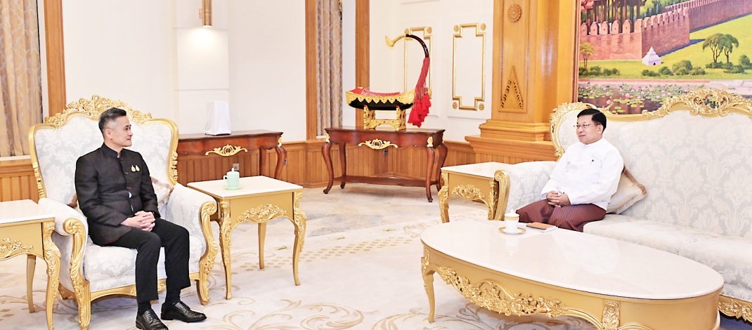 Acting President of the Republic of the Union of Myanmar, Chairman of State Security and Peace Commission, Senior General Min Aung Hlaing receives Ambassador of Thailand to Myanmar