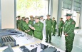 SSPC Chairman Commander-in-Chief of Defence Services Senior General Min Aung Hlaing inspects assembling and manufacturing of agricultural machinery and automobiles at local Tatmadaw Heavy Industries in Hsinde and Htonbo