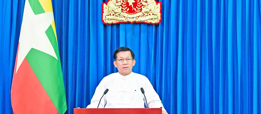 “(၅၄) ကြိမ်မြောက် မြန်မာနိုင်ငံ ကျန်းမာရေးဆိုင်ရာသုတေသနညီလာခံ”ဖွင့်ပွဲအခမ်းအနားတွင် ပြည်ထောင်စုသမ္မတမြန်မာနိုင်ငံတော် ယာယီသမ္မတ နိုင်ငံတော်လုံခြုံရေးနှင့်အေးချမ်းသာယာရေးကော်မရှင်ဥက္ကဋ္ဌ ဗိုလ်ချုပ်မှူးကြီးမင်းအောင်လှိုင် ပြောကြားသည့်ဂုဏ်ပြုမိန့်ခွန်း