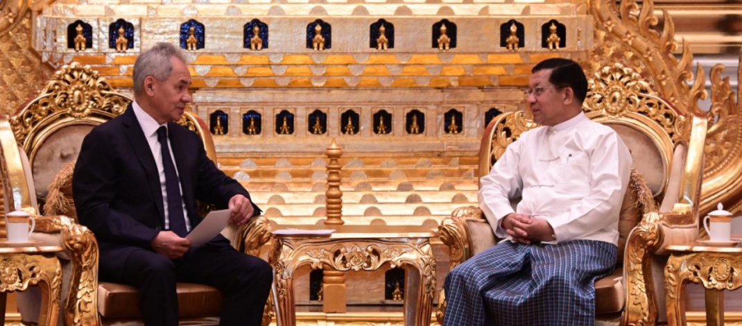 Acting President of the Republic of the Union of Myanmar, Chairman of State Security and Peace Commission, Senior General Min Aung Hlaing receives a delegation led by H.E. Mr. Sergey SHOIGU, Secretary of the Security Council of the Russian Federation 
