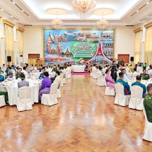 Honorary awards presented to Tatmadaw member athletes who won medals at the 19th Asian Games, 33rd SEA Games and 13th ASEAN Para Games bringing honour to the State and coaches who guided them to win medals