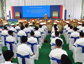 Chairman of State Security and Peace Commission Commander-in-Chief of  Defence Services Senior General Min Aung Hlaing attends commissioning of  40,000-ton dry dock of Naval Shipyard HQ and war vessels of Tatmadaw (Navy) 