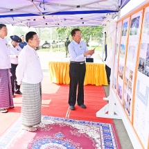 ပြည်ထောင်စုသမ္မတ မြန်မာနိုင်ငံတော် ယာယီသမ္မတနိုင်ငံတော်လုံခြုံရေးနှင့် အေးချမ်းသာယာရေးကော်မရှင်ဥက္ကဋ္ဌ ဗိုလ်ချုပ်မှူးကြီးမင်းအောင်လှိုင် ပြင်ဦးလွင်မြို့ မြို့ပြဖွံ့ဖြိုးတိုး တက်ရေးအကောင်အထည်ဖော်ဆောင်ရွက်နေမှုများအားလိုက်လံကြည့်ရှုစစ်ဆေး