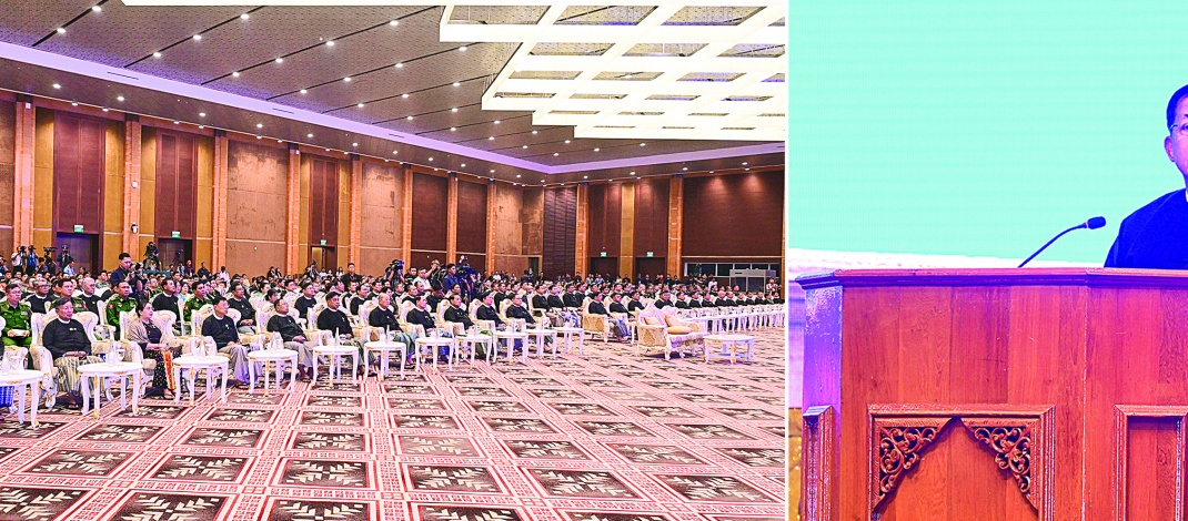 မန္တလေးငလျင်ကြီးလှုပ်ခတ်မှု(၁)နှစ်ပြည့်အခမ်းအနားကျင်းပ ပြည်ထောင်စုသမ္မတမြန်မာနိုင်ငံတော် ယာယီသမ္မတ နိုင်ငံတော်လုံခြုံရေးနှင့်အေးချမ်းသာယာရေးကော်မရှင်ဥက္ကဋ္ဌ ဗိုလ်ချုပ်မှူးကြီးမင်းအောင်လှိုင် တက်ရောက်အမှာစကားပြောကြားပြီး မန္တလေးငလျင်ကြီးတုံ့ပြန်ရေးလုပ်ငန်းများတွင်ပါဝင်ဆောင်ရွက်ခဲ့သော ပြည်တွင်း၊ပြည်ပအဖွဲ့အစည်းများအား အမှတ်တရဂုဏ်ပြုတံဆိပ်များပေးအပ်ချီးမြှင့်