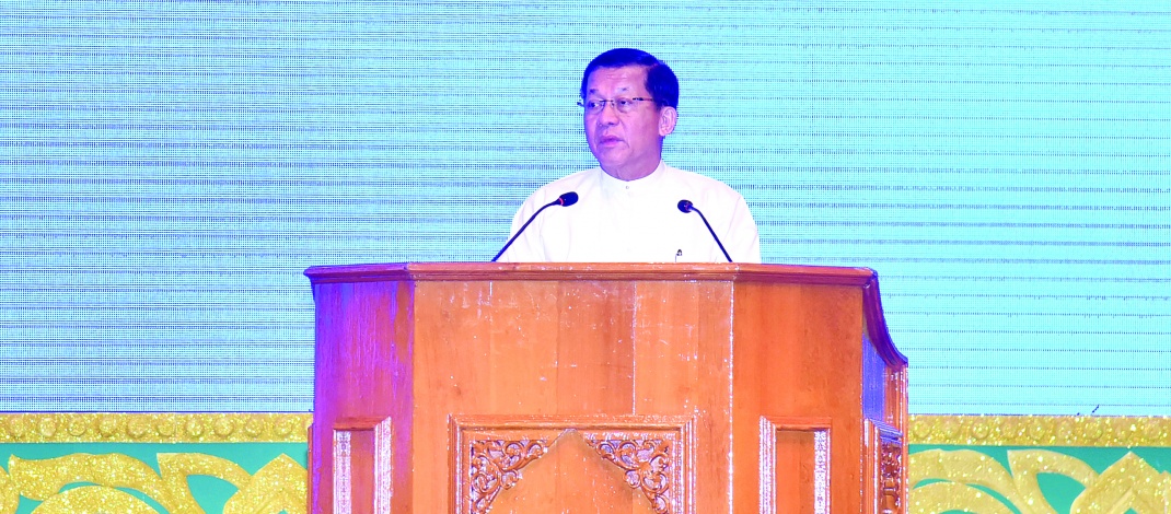 မြန်မာ့မျက်နှာစာသစ်ဖိုရမ်(ယုံကြည်မှု၊ တည်ငြိမ်အေးချမ်းမှုနှင့်ဖွံ့ဖြိုးတိုးတက်မှု) ဖွင့်ပွဲ အခမ်းအနားတွင် ပြည်ထောင်စုသမ္မတမြန်မာနိုင်ငံတော် ယာယီသမ္မတ နိုင်ငံတော် လုံခြုံရေးနှင့်အေးချမ်းသာယာရေးကော်မရှင်ဥက္ကဋ္ဌ ဗိုလ်ချုပ်မှူးကြီး မင်းအောင် လှိုင် ပြောကြားသည့်အမှာ စကား