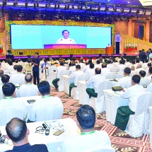 ပြည်ထောင်စုသမ္မတမြန်မာနိုင်ငံတော်ယာယီသမ္မတနိုင်ငံတော်လုံခြုံရေးနှင့်အေးချမ်းသာယာရေးကော်မရှင်ဥက္ကဋ္ဌဗိုလ်ချုပ်မှူးကြီးမင်းအောင်လှိုင်မြန်မာ့မျက်နှာစာသစ်ဖိုရမ်(ယုံကြည်မှု၊ တည်ငြိမ်အေးချမ်းမှုနှင့်ဖွံ့ဖြိုးတိုးတက်မှု)ဖွင့်ပွဲအခမ်းအနားသို့ တက်ရောက် အမှာ စကားပြောကြား