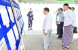Acting President of the Republic of  the Union of Myanmar and SSPC Chairman Senior General Min Aung Hlaing inspects urban development implementation in PyinOoLwin