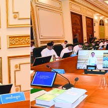 အမျိုးသားစီမံကိန်းကော်မရှင်ဥက္ကဋ္ဌ ပြည်ထောင်စုသမ္မတမြန်မာနိုင်ငံတော် ယာယီ သမ္မတ နိုင်ငံတော်လုံခြုံရေးနှင့်အေးချမ်းသာယာရေးကော်မရှင်ဥက္ကဋ္ဌ ဗိုလ်ချုပ်မှူးကြီး မင်းအောင်လှိုင် အမျိုးသားစီမံကိန်းကော်မရှင်(၁/၂၀၂၆)အစည်းအဝေးသို့ တက်ရောက် အမှာစကားပြောကြား